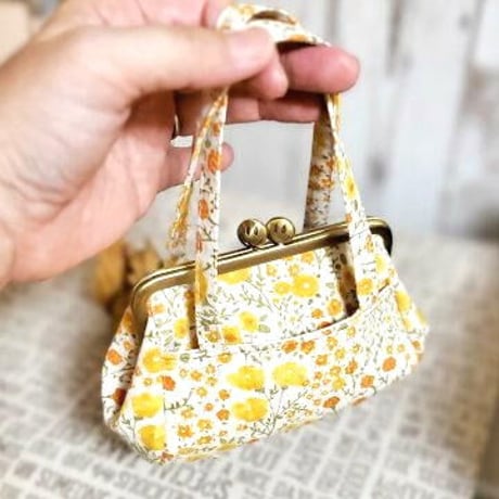 【HA-1240】スマイル刻印の碁石口金 12cm/角型(アンティークゴールド)