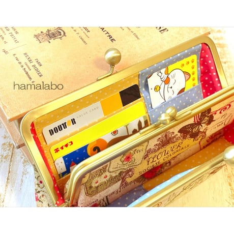 【HA-2082】親子口金18cm(アメ玉×アンティークゴールド)