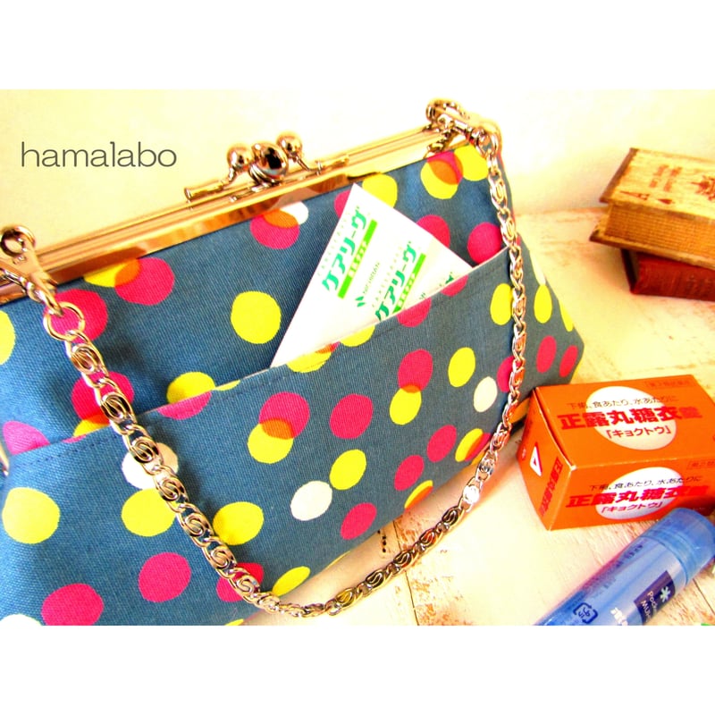 KT-2029】仕切りがま口のトラベルポーチ(マチ別)の型紙＆レシピ【19cm