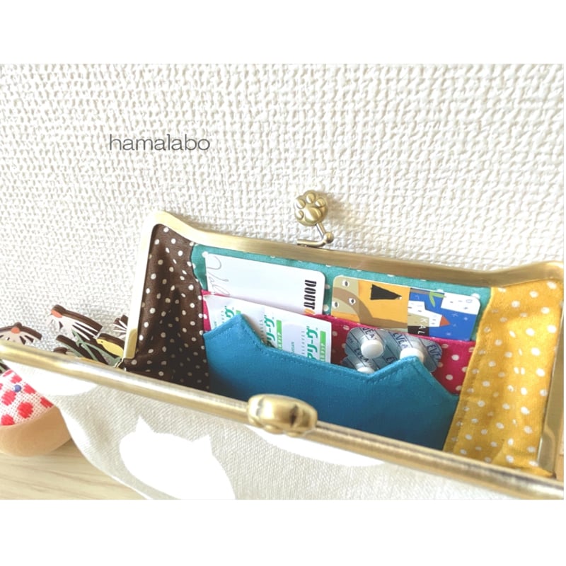 KT-2150】☆ネコ耳タイプ☆ぽってり型がま口ポーチの型紙＆レシピ【M