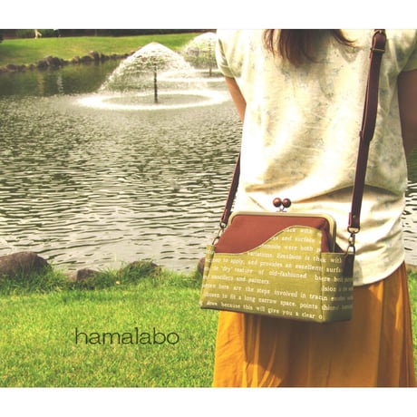 【KT-2078】がま口ポケットショルダーバッグの型紙＆レシピ【24cm/角型用】