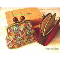 【KT-2027】仕切りがま口のポーチ(マチあり)の型紙＆レシピ【12cm/三枚口用】