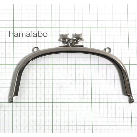 【HA-185】メタルスター口金(15cmくし型シルバー)・カン付き