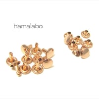 【HA-653】大カシメ両面　足長×10組セット(ローズゴールド・ピンクゴールド)