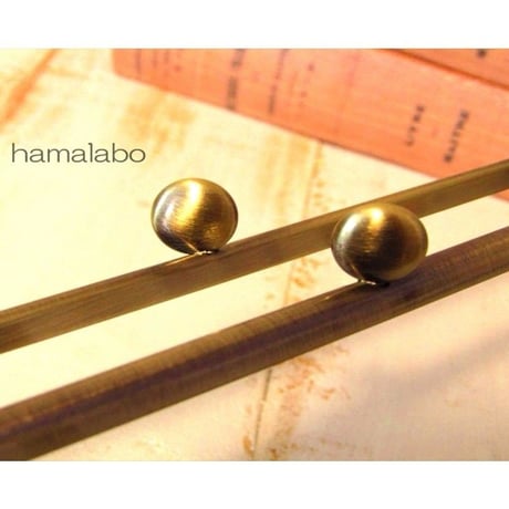 【HA-1446】22cm/角型口金(碁石×アンティークゴールド)カン付き