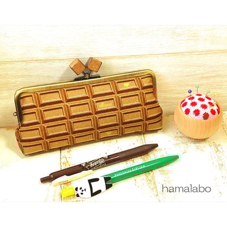 【HA-2019】16.5cm木玉/角型(茶色の木キューブ×アンティークゴールド)