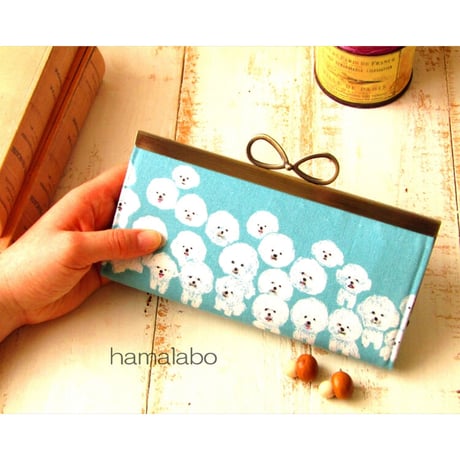 【HA-1799】19cm浮き足口金/(新リボン×ブラック)