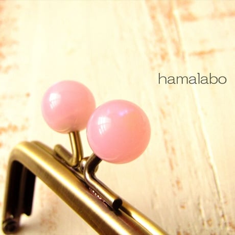 【HA-1900】7.5cm/角型口金(オーロラピンク×アンティークゴールド)