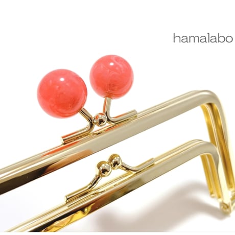 (販売終了)限定＆特価！【HA-2460】親子口金 12cm/インカローズ玉/ゴールド