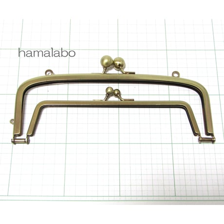 【HA-349】親子口金 19cm(アメ玉×アンティークゴールド)・カン付き