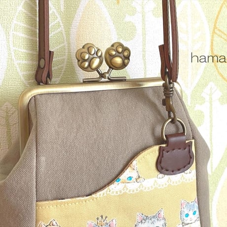 【HA-197】<横ひねり>12cm/角型(肉球)・アンティークゴールド