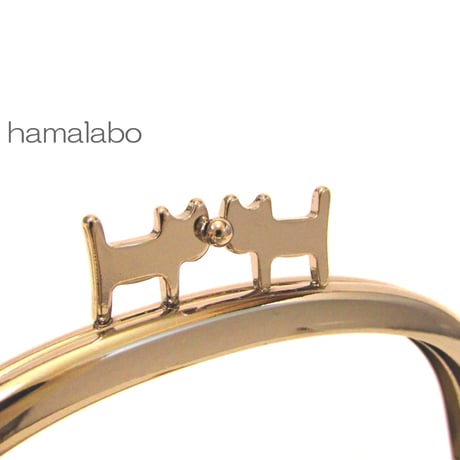 (廃盤予定)【HA-1311】ペアネコ口金/10cmくし型(シルバー)