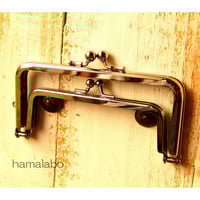 【HA-1371】親子口金12cm(竹の根ひねり×シルバー)