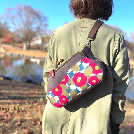 【HA-2243】24cm角型口金/ノブ型つまみ(グリーンマーブル×アンティークゴールド)＋(プラス)