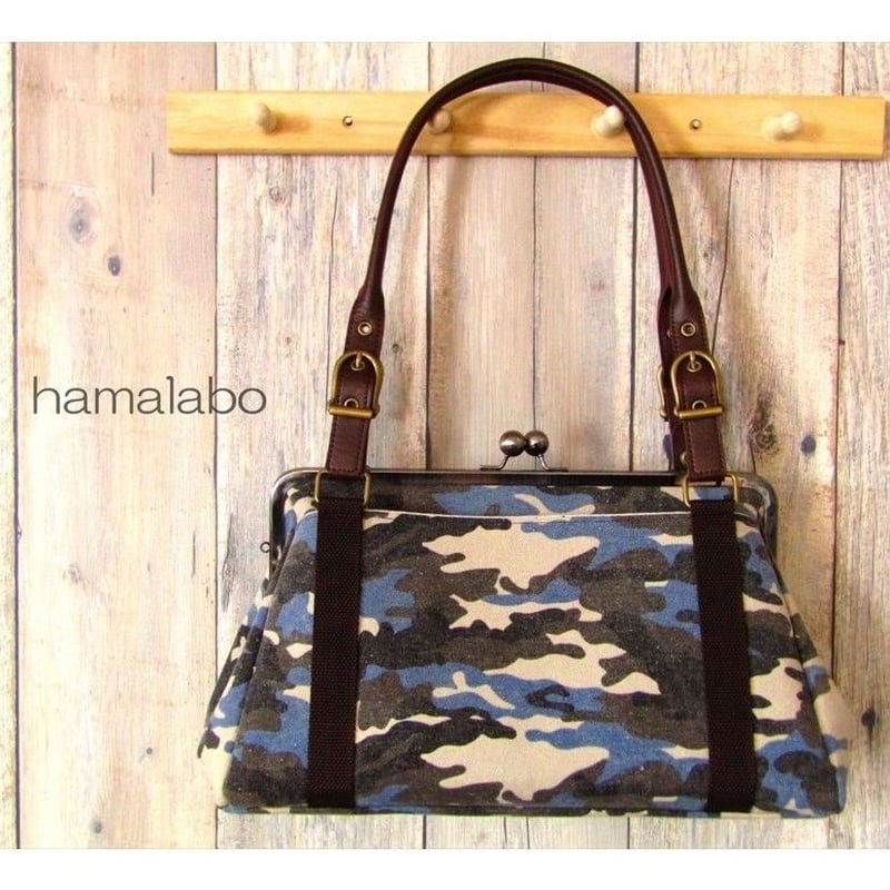 ハンドメイド　大きながま口バッグ　#B289 ハンドメイド 大きながま口バッグ #B289