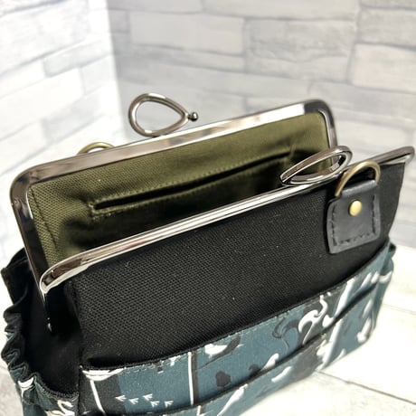 【HA-1801】18cm/角型口金/(新リボン×ブラック)