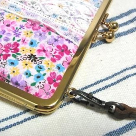 (販売休止予定)【HA-1893】15cm/角型口金/(アメ玉×シルバー)