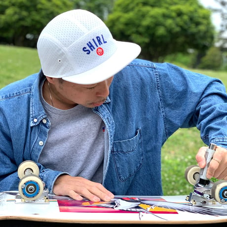 CATERPP X SHIRL コラボ 6パネルキャップ ROYAL BLUE[替用柄入りアジャスターコード1個付属]