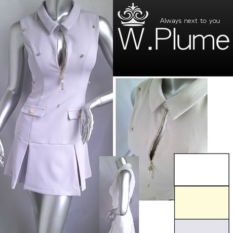 W.Plume ホワイト ナイト ドレス Sサイズ W.Plume