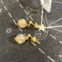 【浄化・金運】ゴールデンオーラ8ミリピアス、イヤリング16kGP〜煌女神 kirameki 〜