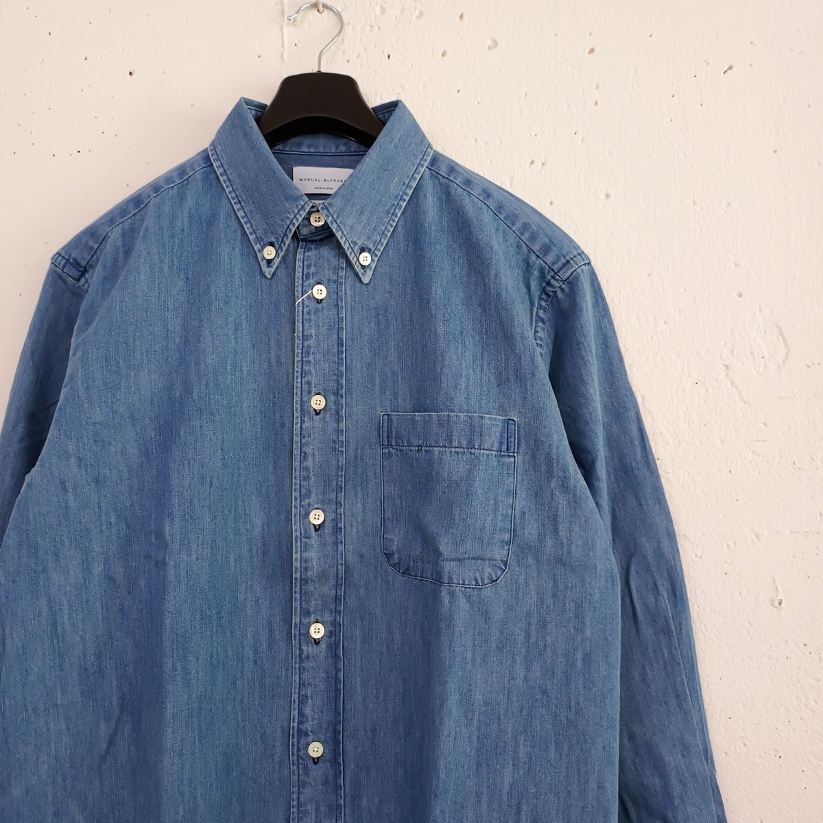 MANUAL ALPHABET】6oz DENIM BD SHT BULGING FIT マ MANUAL ALPHABET】6oz DENIM BD SHT BULGING FIT マ