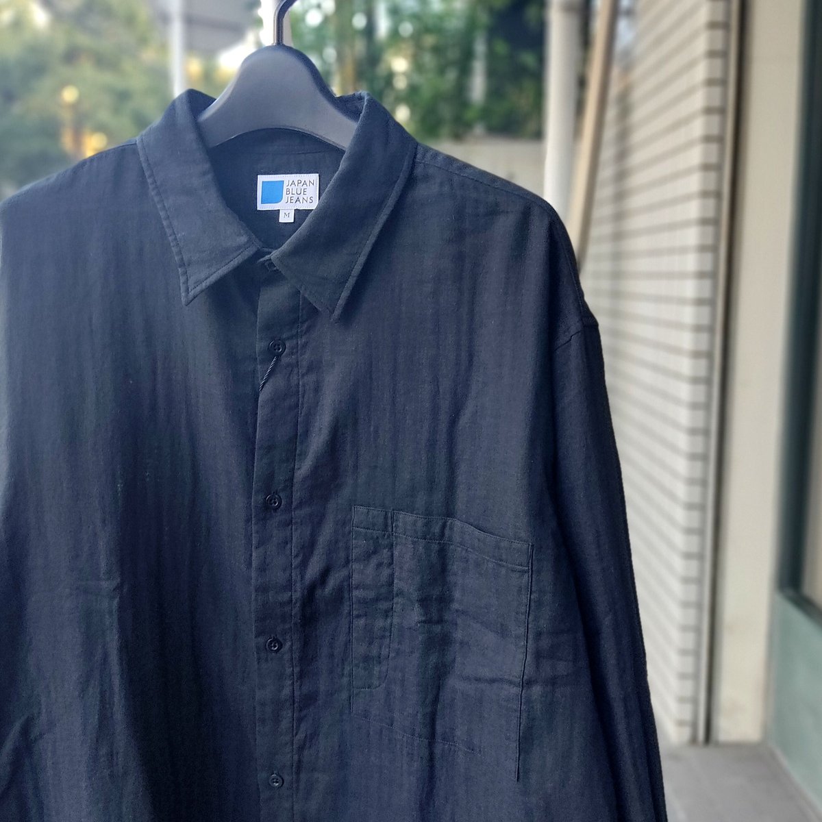 【JAPAN BLUE JEANS】ダブルガーゼロングスリーブシャツ/ブラック