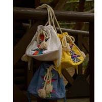 Cotton Jacquard パッチワーク＋刺繍バッグ#1818045