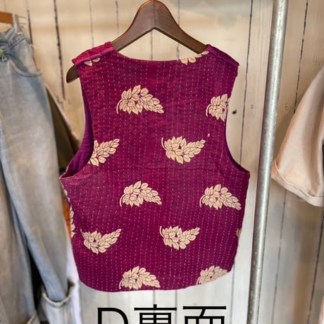 ヴィンテージ　カンタ刺繍　リメイクベスト　#2512004