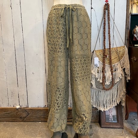 綿レースパッチワーク Boho バルーンパンツ #2516002
