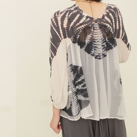 シフォントップス/シルクジョーゼット/タイダイ染め/1514897