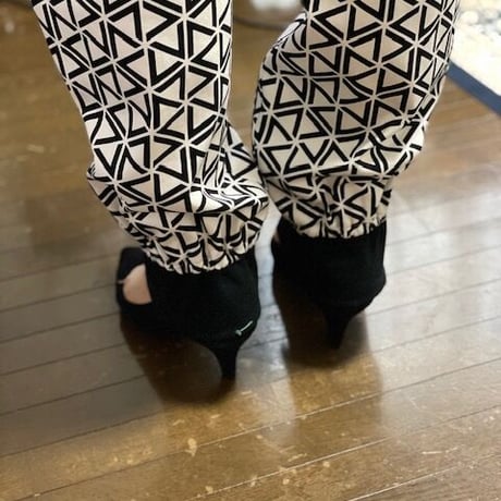 綿テンセルモダールストレッチ海賊プリント 裾リブパンツ#2136208