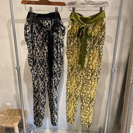 ベルベット　スカルプリントドレープパンツ　Velvet scull pt. Pants #2416005