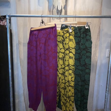 ダブルガーゼ　ブロックプリント　wrap pants #2616025