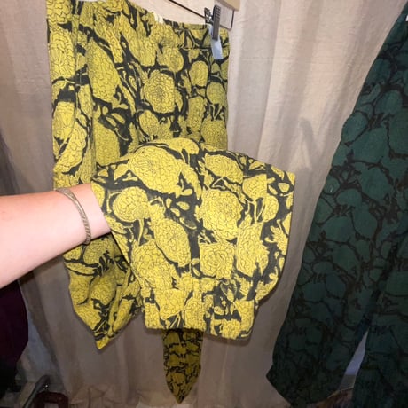ダブルガーゼ　ブロックプリント　wrap pants #2616025
