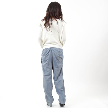 コットンツイルフラックス サンドウオッシュドレープパンツ＃1756019