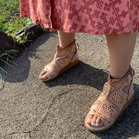CUTWORK LEATHER SANDAL カットワークレザー　ヌメ革サンダル#2138219