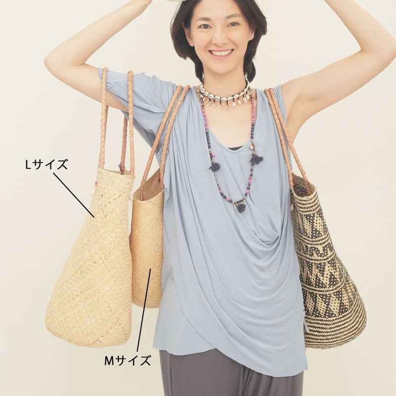 Mさま専用 かごバッグ Lサイズ かごトートバッグ/ショルダーLサイズ/水草/1679925 | anotherbazaar