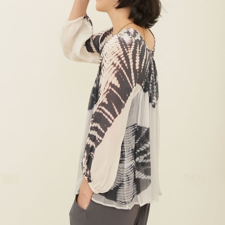 シフォントップス/シルクジョーゼット/タイダイ染め/1514897