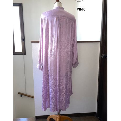 ヴィスコース　ジャカード　ロングシャツドレス　#2313111
