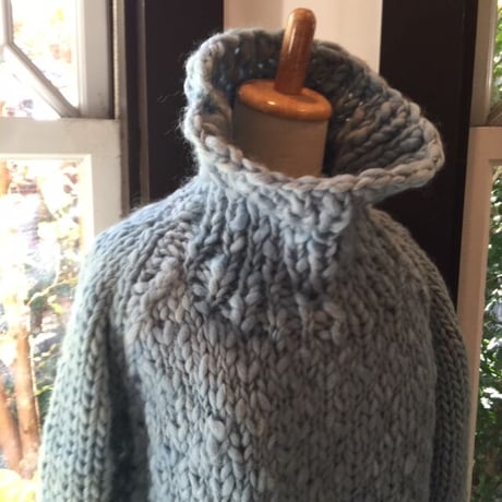 #1947014 TT ウール手編みニットタートルネック　WOOL 100%