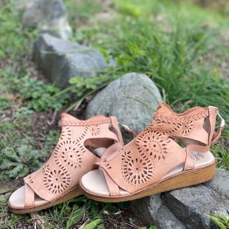 CUTWORK LEATHER SANDAL カットワークレザー　ヌメ革サンダル#2138219