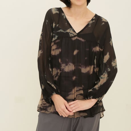 シフォントップス/シルクジョーゼット/タイダイ染め/1514897