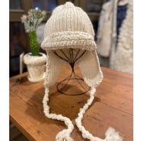 #2448019 wool X TT wool hand knit pilot cap