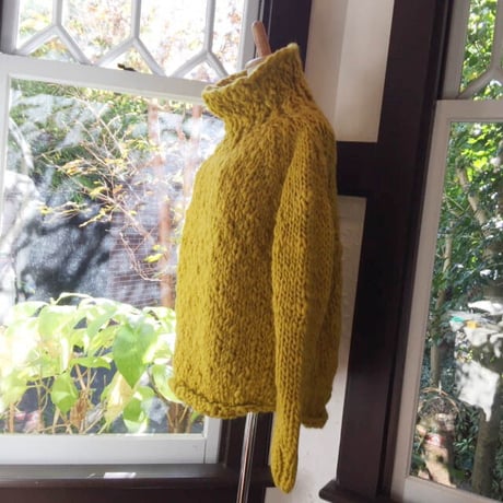 #1947014 TT ウール手編みニットタートルネック　WOOL 100%