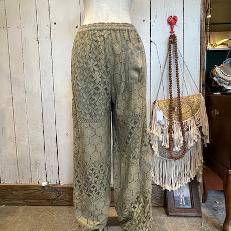 綿レースパッチワーク Boho バルーンパンツ #2516002