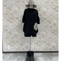 ソフト裏毛 刺繍ギャザースリーブ　トップス/リメイク/#2439030
