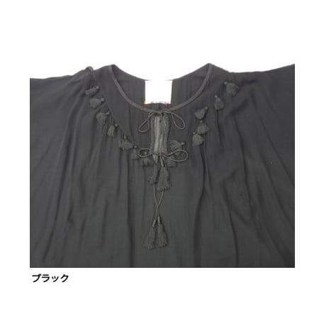 タッセルワンピース/ビスコースジョーゼット刺繍  #1513800