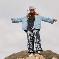 #1947013 TT ウール手編み　コンチョボタン付きジャケット　WOOL 100%