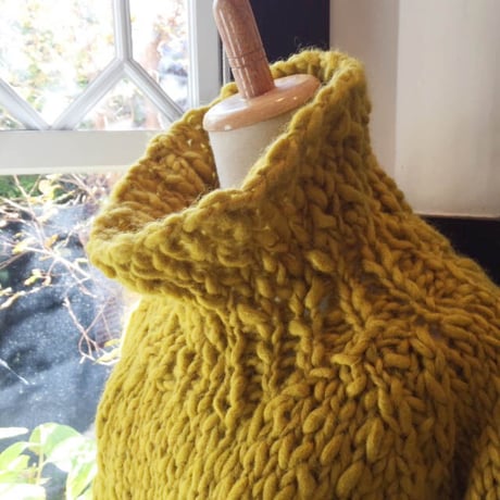 #1947014 TT ウール手編みニットタートルネック　WOOL 100%