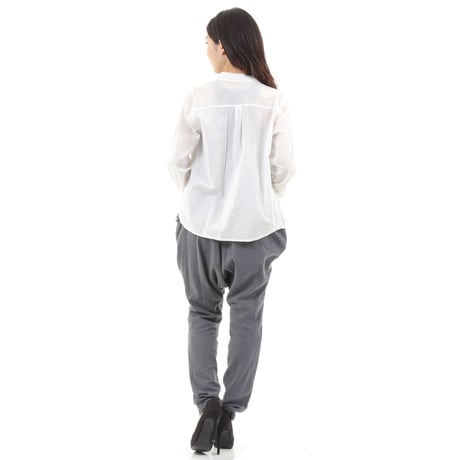 コットンフラックスツイル  サンドウオッシュ サルエルパンツ#1756018